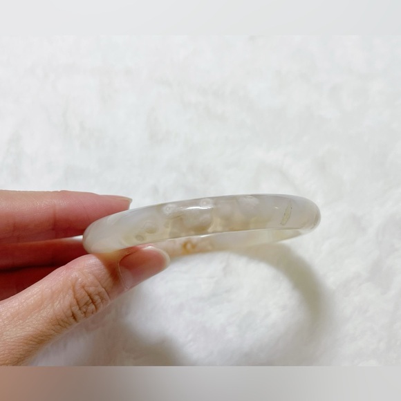 Flower Agate/ Cherry Blossom Agate Bangle - Picture 4 of 6
